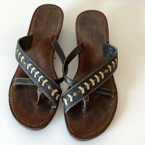 Airwalk Women's Brown Small Wedge Heel Slip-on Sandals Size 8 Open Toe
